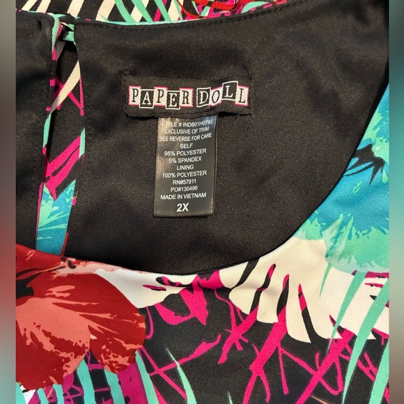 Paper Doll Tropical Sleeveless Dress with Rope Belt - Picture 3 of 3